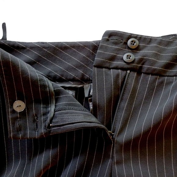 AB Studios Womens Pants Size 6 Black Pinstripe - Picture 5 of 9